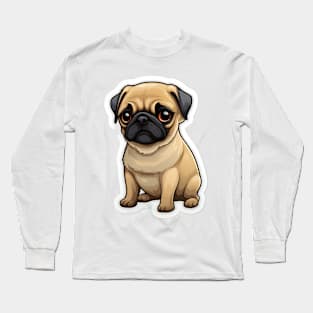 Cute Pug Dog - Dogs Pugs Long Sleeve T-Shirt